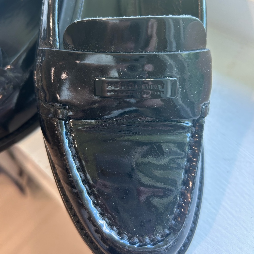 Authentic Burberry Black Patent Leather Loafers Flats - Picture 6 of 6